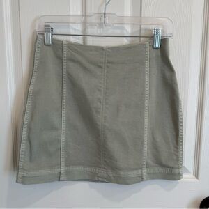 Pistachio colored Jean mini skirt